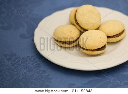 four sweet italian chocolate kisses in the dish