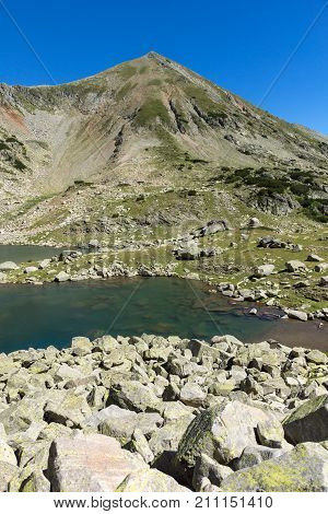 Amazing Panorama of Argirovo lake near Dzhano peak, Pirin Mountain, Bulgaria