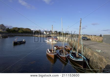view of the pier at Barna, Co. Galway, Ireland in the evening