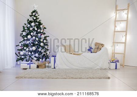 Christmas card Christmas tree with Christmas gifts 2018 1