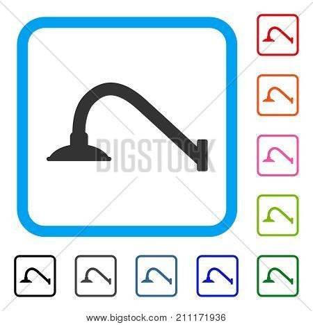 Tap Mixer icon. Flat gray iconic symbol inside a blue rounded rectangular frame. Black, gray, green, blue, red, orange color versions of Tap Mixer vector. Designed for web and app interfaces.