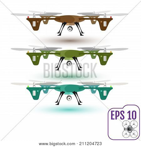 Remote Aerial Drone With A Camera Taking Photography Or Video Re
