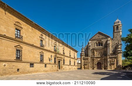 UBEDA,SPAIN - OCTOBER 2,2017 - View at the chapel of Sacra Capilla del Salvador in Ubeda. Ubeda possesses 48 monuments and more of another hundred of buildings of interest almost all of them of Renaissance style.