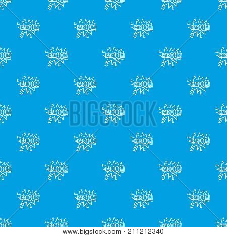 Kaboom, explosion pattern repeat seamless in blue color for any design. Vector geometric illustration