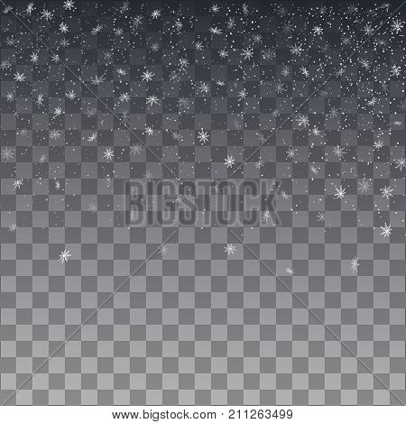 Snowflake Vector. Falling Christmas Snow Fall Isolated.