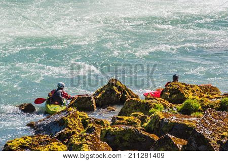 Kayak Enthusiast's In A River