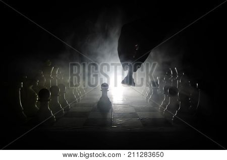 Chess Board Game Concept Of Business Ideas And Competition And Strategy Ideas Concep. Chess Figures