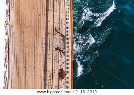 Cruise Ship Deck Concept. Sea Travel Maritime Transport Theme.