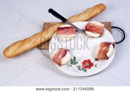 Fresh Chese And Baguette On Display