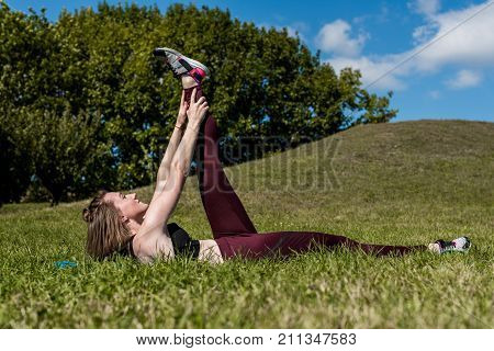 Woman Training Abs