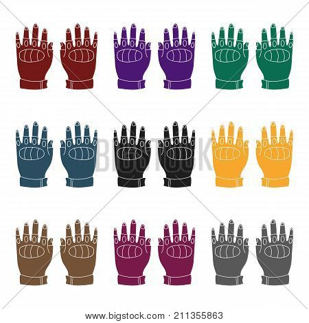 Fingerless gloves icon in black design isolated on white background. Paintball symbol stock vector illustration.