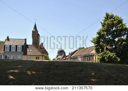 Skyline of saint Anne community outside Bruges
