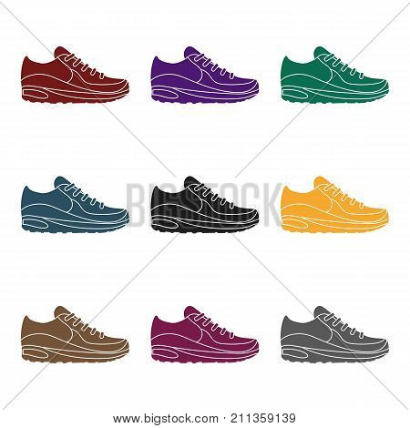 Sneakers icon in  black style isolated on white background. Shoes symbol vector illustration.