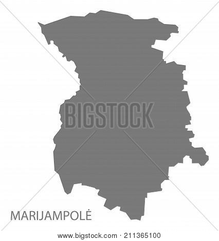 Marijampole County Map Of Lithuania Grey Illustration Silhouette Shape