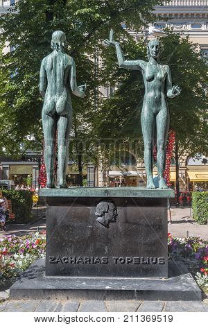 HELSINKI FINLAND - JULY 16 2016: Sculpture 