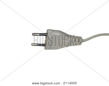 Spina elettrica isolata sopra bianco