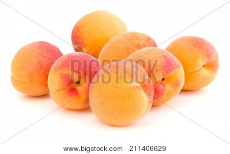 A bunch of apricot fruit isolated on white background cutout