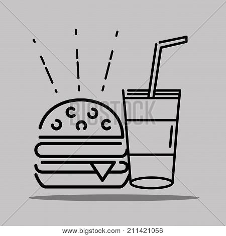 humburger and soda icons sign decoration vector illustration