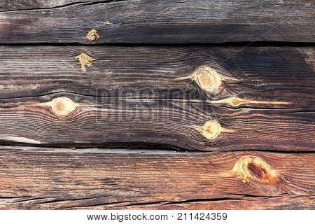 Vintage Brown Fence With Time Texture. Naturale Wall, Background