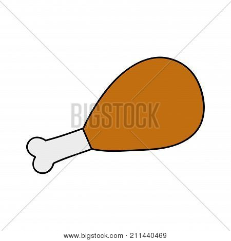 chicken thigh roast resh food vector illustration