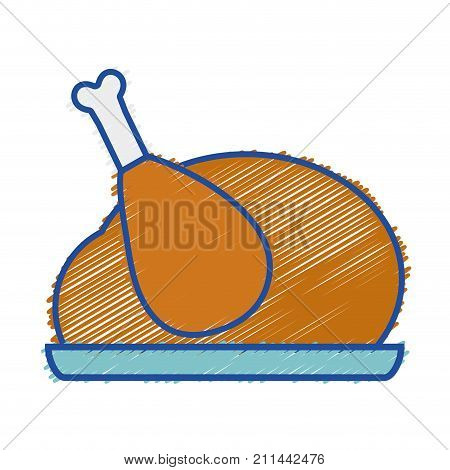 grated delicious chicken food roast taste vector illustration