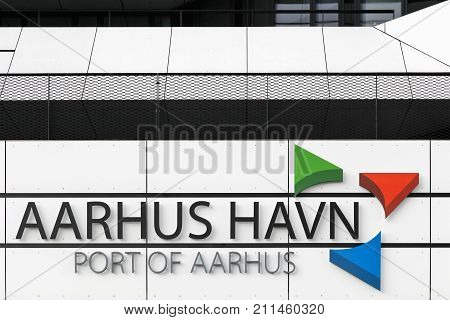 Aarhus, Denmark - July15, 2017: Building of the port of Aarhus. Aarhus industrial harbor in Denmark is one of the biggest in Scandinavia