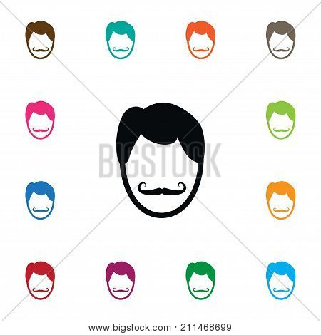 Whiskers Vector Element Can Be Used For Hairstyle, Whiskers, Face Design Concept.  Isolated Hairstyle Icon.
