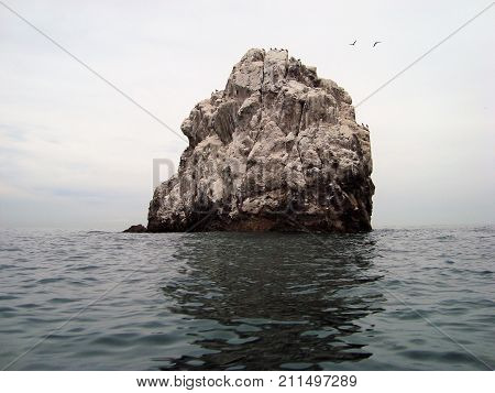 A rock in the sea, Beach in Mazatlan, Sinaloa, Mexico