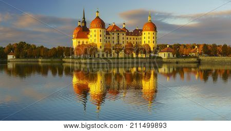 Moritzburg castle in a beautiful evening light