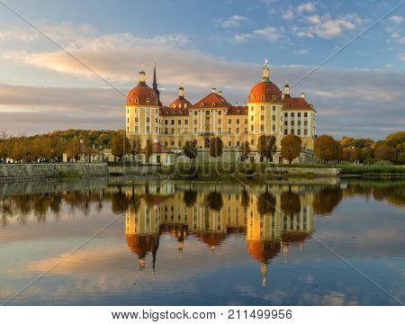 Moritzburg castle in a beautiful evening light