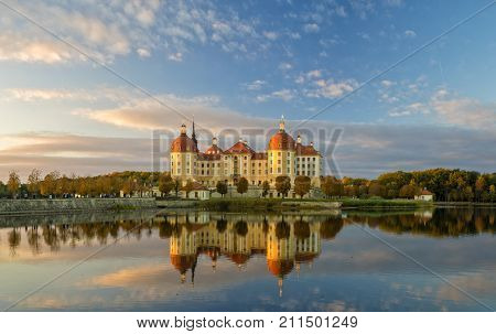 Moritzburg castle in a beautiful evening light