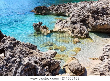 Sea Bay In Zingaro Park, Sicily, Italy