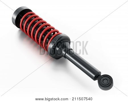 Spare car dampers and springs isolated on white background. 3D illustration.