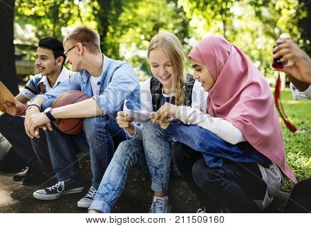 A group of diverse teenagers