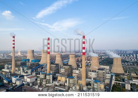 modern large thermal power plant closeup dezhou city shandong provinceChina