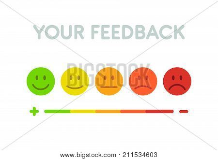 Set faces scale feedback - isolated vector illustration