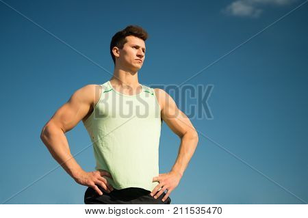 Fitness Model With Muscular Hands, Biceps, Triceps, Muscles