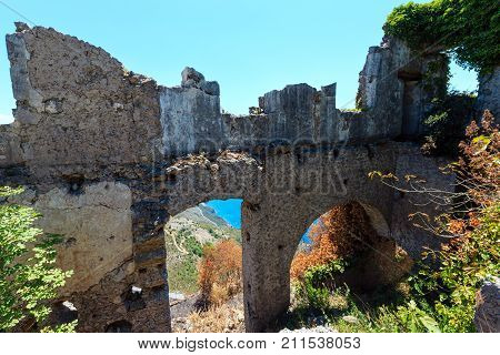 Ruins Of The Original Settlement Of Maratea. Italy