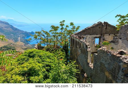Ruins Of The Original Settlement Of Maratea. Italy