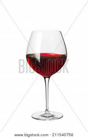 Glass of red wine isolated on white