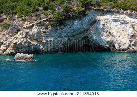 Summer Rocky Sea Coast, Gargano, Puglia, Italy