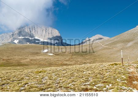 Mt. Olympu v Řecku. 'Múzy' plošina