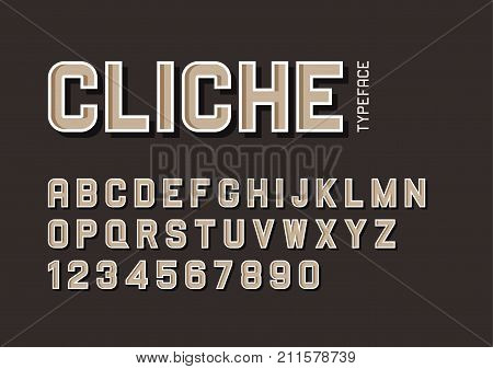 Cliche vector decorative bold font design alphabet typeface typography