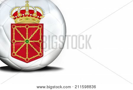 The flag of Navarra coat of arms was represented on the ball, the ball is isolated on a white background with space for your text.