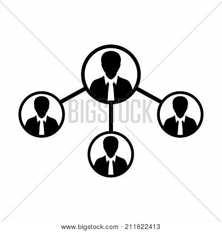 People Network Social Connection Icon Vector With Male Person Avatar Symbol For Multiple Sharing For