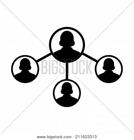 People Network Social Connection Icon Vector With Female Person Avatar Symbol For Multiple Sharing F