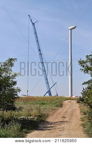 Wind farm in east Europe - construction