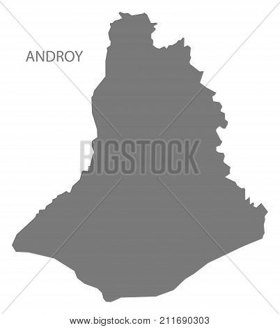 Androy Region Map Of Madagascar Grey Illustration Silhouette Shape