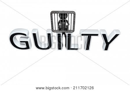 Guilty Plea Concept The Original 3D Character Illustration Behind Bars