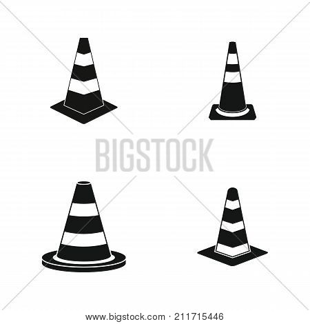 Road cone icon set. Simple set of road cone vector icons for web design isolated on white background